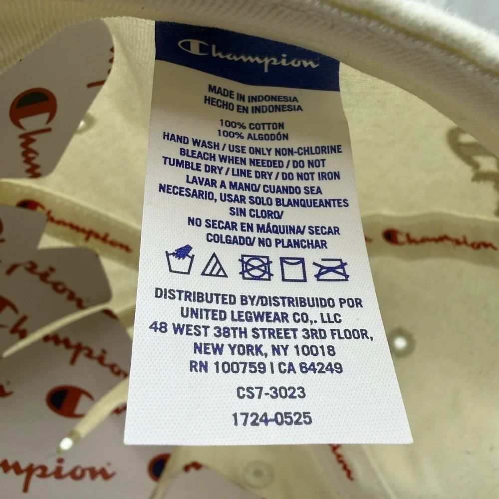 Champion Ivory Dad Hat Script Logo Adjustable Strap OS Cotton Cap 3HXFD1-280 NEW